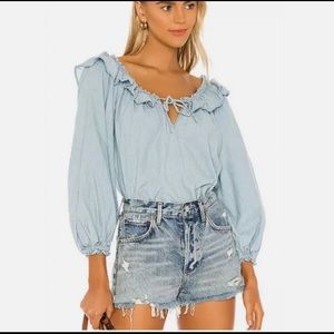 Free People Chambray Blouse
